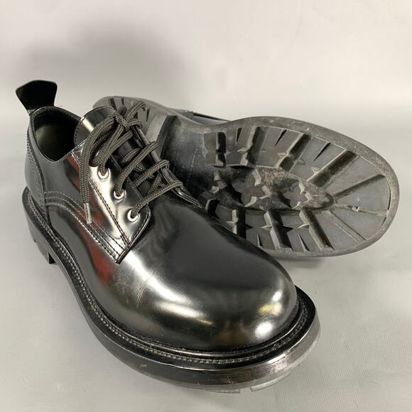 ALEXANDER MCQUEEN Size 10 Black Leather Lace Up Shoes main image 5